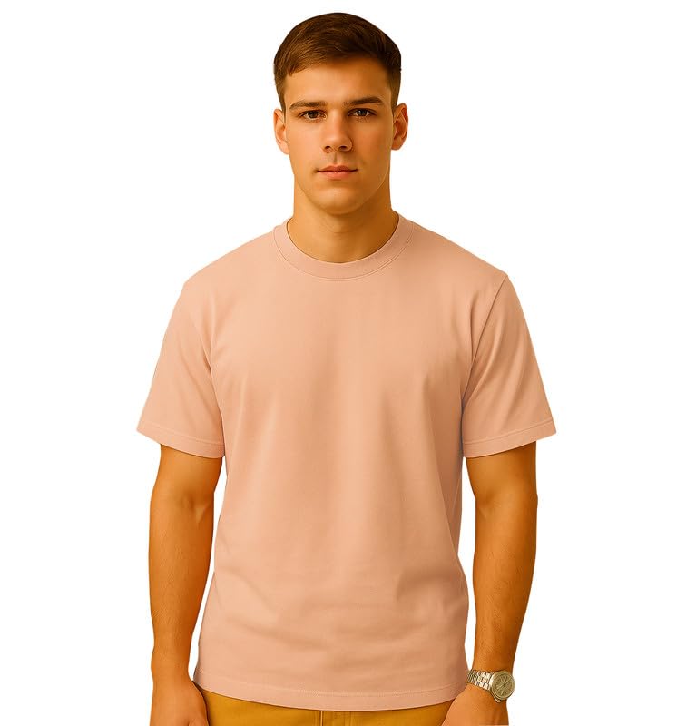 Image of Sleepynuts Men's Regular Fit Round Neck Half Sleeves Solid Casual Wear T-Shirt