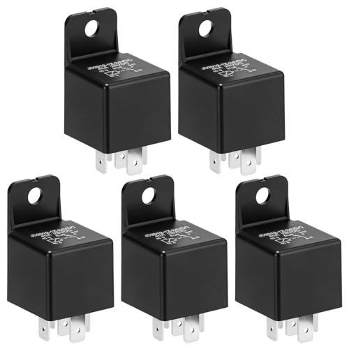 QWORK Motor Relay 5 Pin 24V 40A Automotive Relay 5 Pack Vehicle Relays Switch Power for Trunk Pop Remote Start and Lighting