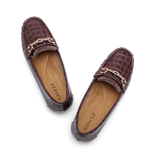 Image of Women's Business Loafers Work Casual Flats Shoes Lightweight Penny PU Leather Slip On Walking Shoes