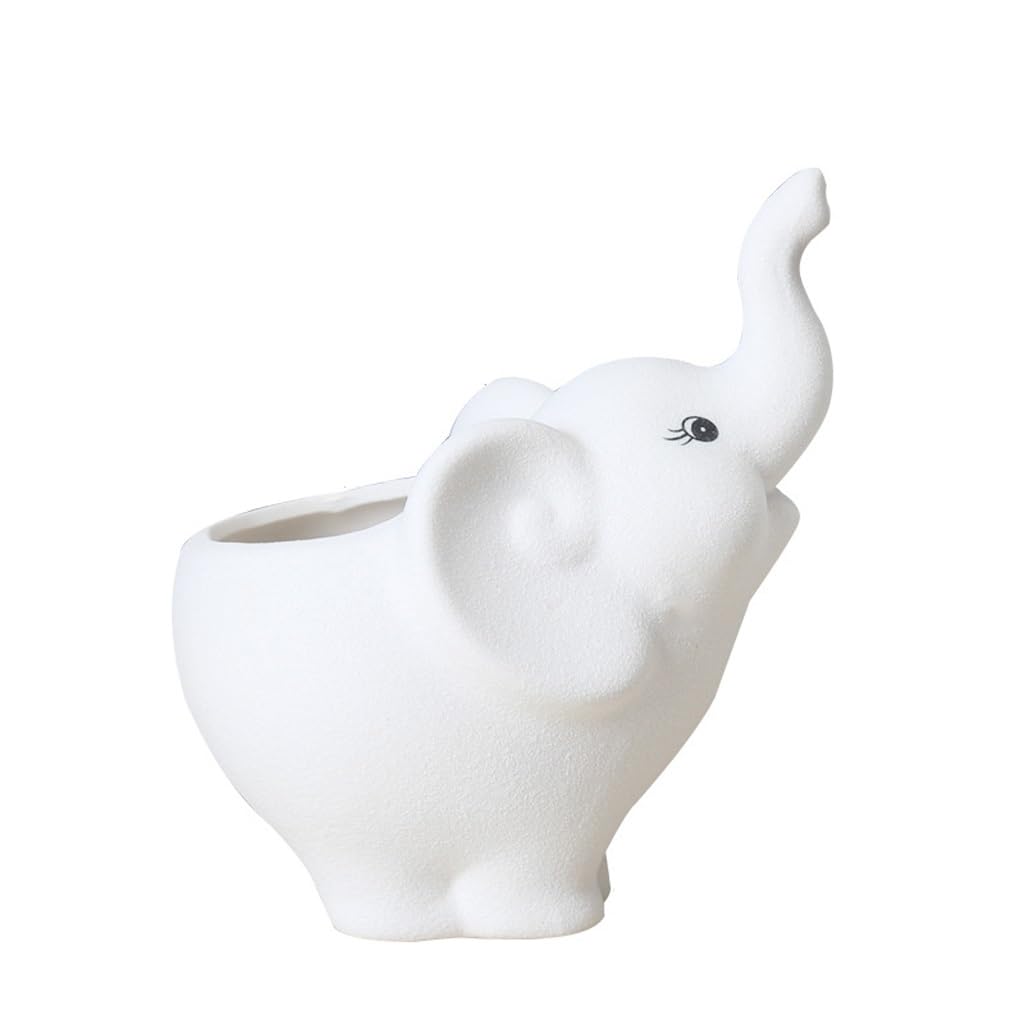 GELASIGE Flower Pots Creative Succulent Flowerpots, Animal Elephant Shaped Flowerpots, Home Ceramic Flowerpots Outdoor Flower Pots(B)