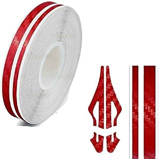 Roll Vinyl Pinstriping Racing Stripes Pinstripe Carbon Fibe Line Tape Decal Sticker Auto Pinstripe Tape,Automotive Pinstriping Tape 32ft,Vinyl Pinstripe Tape (Red Carbon 1/2)