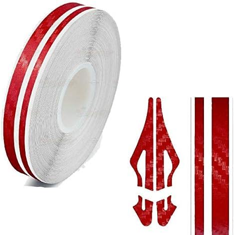 Image of Roll Vinyl Pinstriping Racing Stripes Pinstripe Carbon Fibe Line Tape Decal Sticker Auto Pinstripe Tape,Automotive Pinstriping Tape 32ft,Vinyl Pinstripe Tape (Red Carbon 1 /2)