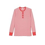 [ヘルスニット] ベーシックワッフル ヘンリーネック 長袖Tシャツ ボーダー ロンT メンズ レディース ユニセックス カットソー トップス クリスマス プレゼント リンクコーデ 601L 春 秋 冬