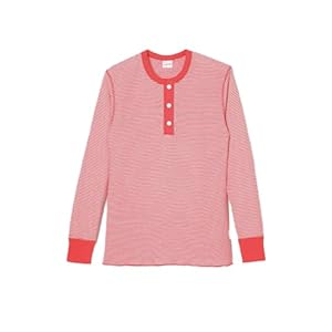 [ヘルスニット] ベーシックワッフル ヘンリーネック 長袖Tシャツ ボーダー ロンT メンズ レディース ユニセックス カットソー トップス クリスマス プレゼント リンクコーデ 601L 春 秋 冬" 