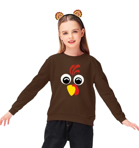 Image of Remimi Kids Halloween Sweatshirt Long Sleeve Thanksgiving Tops 3-14 Years
