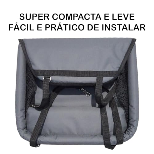 Cadeira Assento Para 2 Cachorros Juntos Porte Pequeno Gato Viagem Carro (Cinza, Pequeno)