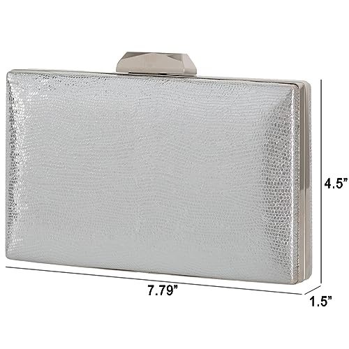 Image of JNB Women's Metallic Material Hard Case Evening Party Clutch