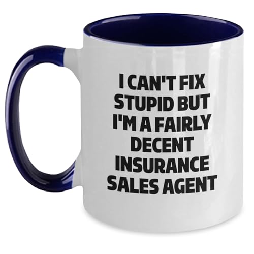 Divertidos regalos para agente de ventas de seguros, taza de café de dos tonos para graduación, regalos de familia a agente de ventas de seguros, taza de café de dos tonos para graduación, regalos de