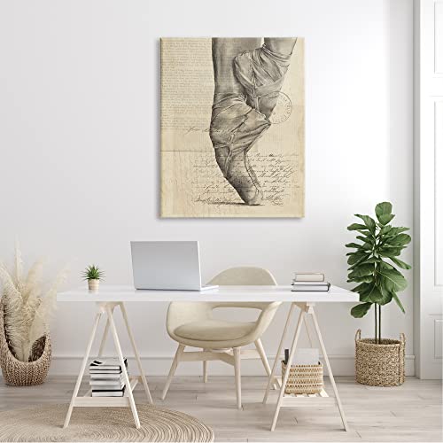 Stupell Industries Ballerina Ballet Slippers Monochrome Vintage Text Collage, Design by Jennifer Paxton Parker3