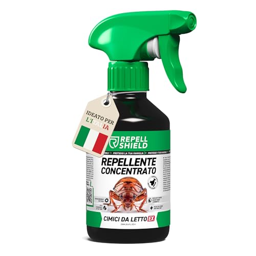 RepellShield Spray Antiacaro per Materassi e Tessuti - Anti Acaro, Antipulci, Anti Cimici da Letto - 250ml - Formula Naturale con Oli Essenziali, Sicuro per Bambini e Animali, Pronto All'Uso