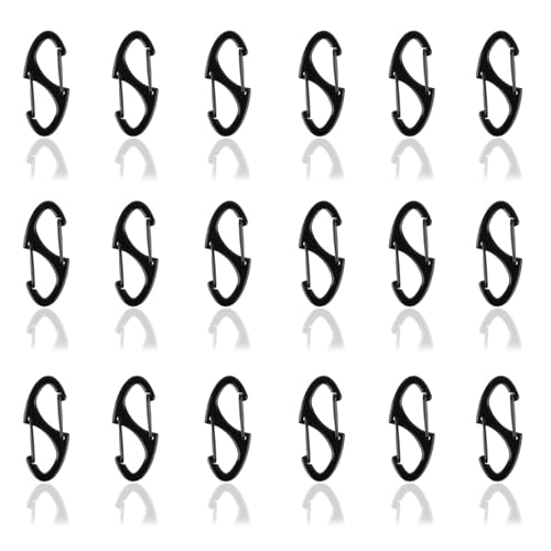 Mini Carabiner Clips 18pcs Double-Sided Spring Small Carabiner Clip Metal Carabiner for Keys Anti Theft Zipper Clips Flexible and Easy to Use