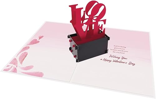 Miniatura 7 de Tarjeta de felicitación desplegable de amor, estatua de amor 3D con texto en inglés "Love is Everything", perfecta para el día de San Valentín,