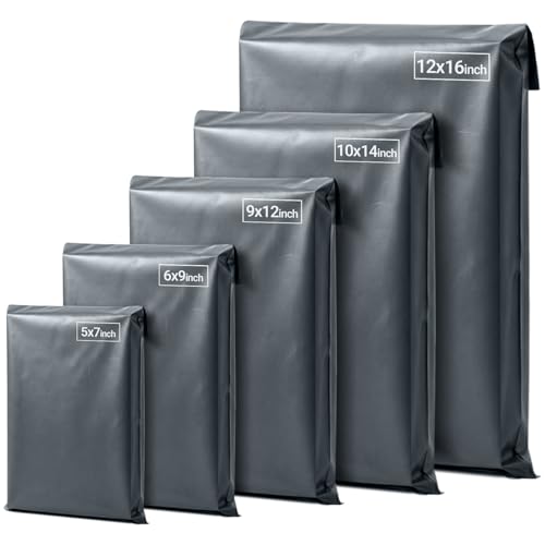EPACKAGING 125 Mixed Grey Parcel Bags Tamper-Proof Strong Postal Packaging Bags for Shipping Mailing & Delivery 5 Sizes Small to Large 25 Each