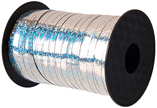 Amscan 991004 Balloon Ribbon 250Yd HOL:Silvr, Silver Holographic - Image 3