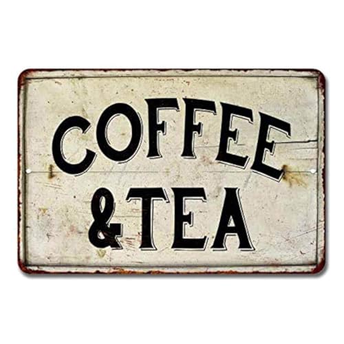 Chico Creek Signs Signo de café y té de la estación Nook Shop Signs Decor Hot Farmhouse Decoraciones rústicas de la barra del tiempo de la cocina Country Chic accesorios de la pared del arte pequeño