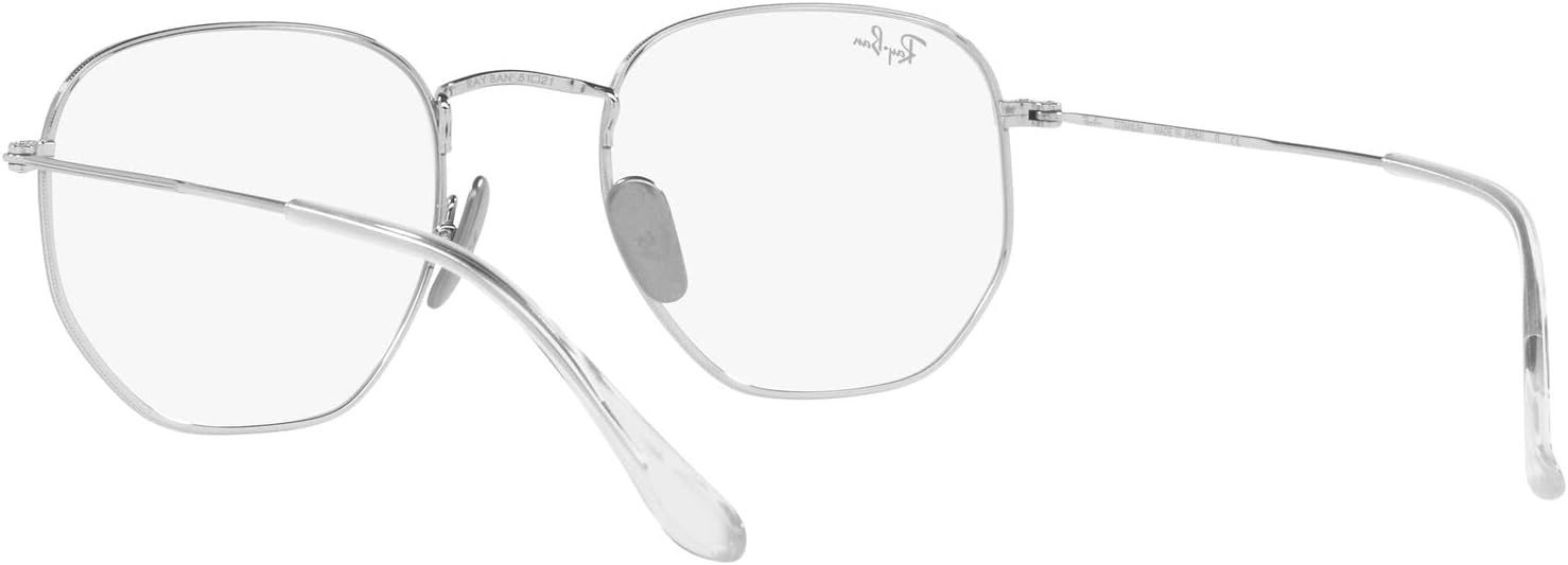 Ray-Ban Unisex Rx8148v Hexagonal Titanium Hexagonal Prescription Eyewear Frames