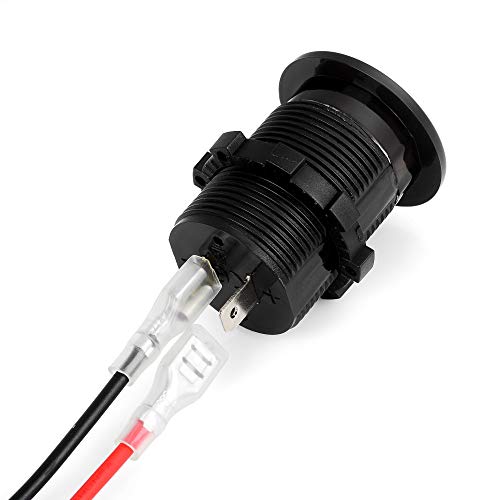 Image of Black Waterproof 12V Car Tester DC Voltmeter Color LED Digital Display Volt Meter Voltage Meter Scale Gauge Battery Tester for Marine Car Motorcycle Truck Boat RV