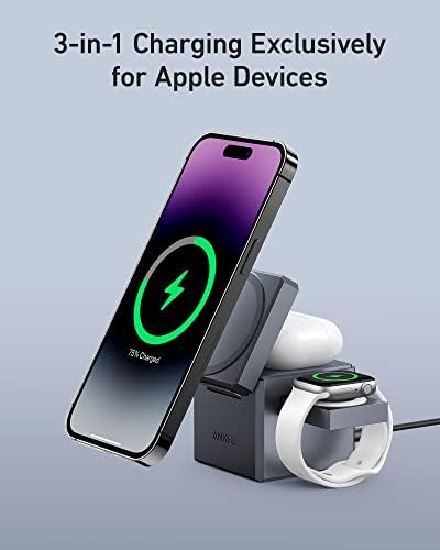Anker MagGo 3-in-1 iPhone 16 Charging Station & Anker MagSafe Charger Stand, Wireless Charger, 3-in-1 Cube