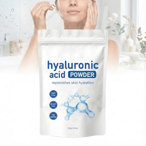 DEJIN Hydrating Hyaluronic Acid Powder for Daily Skincare 100g - Low Molecular Weight Water Soluble for Skin Moisture & DIY Facial Serum