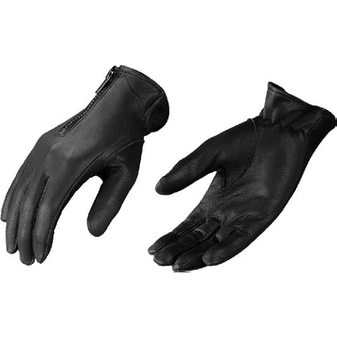 Medium Black Ladies Leather Motorcycle Gloves Cover