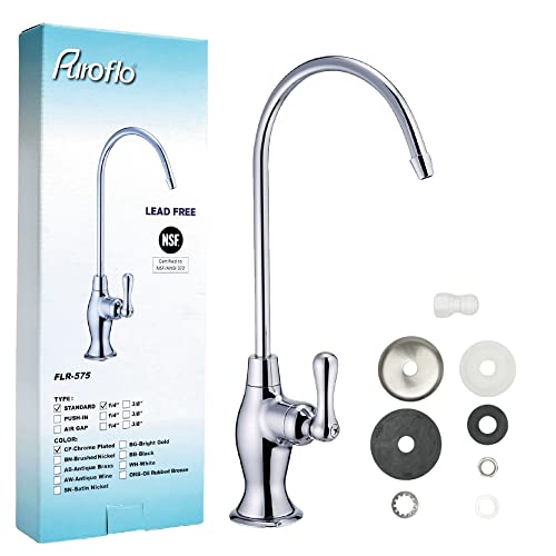 Puroflo Chrome Reverse Osmosis Faucet, Nsf Certified Lead-Free Drinking Water Faucet For Under Sink Water Filtration System And Ro System, Non-Air Gap Chrome Ro Faucet, Filtered Water Faucet Flr-575Cp #TOP4