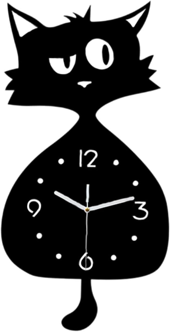 Cat Wall Clock Stylish Cute Wall Decoration for Bedroom Kids Room Home Decor| Wall Clocks| Clocks | Home Decor |Home & Garden