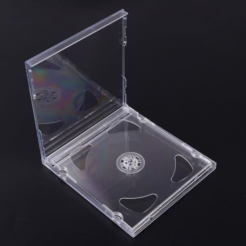 Estuche para CD y DVD de plástico duro transparente en pack de 25 fundas portátiles 7