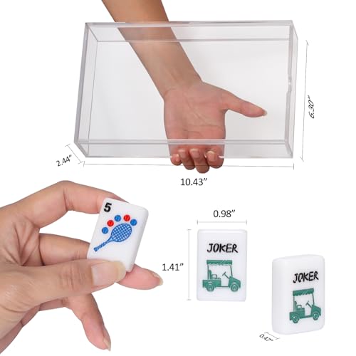 Juego de Mahjong Americano con 160 fichas acrílicas miniatura 4