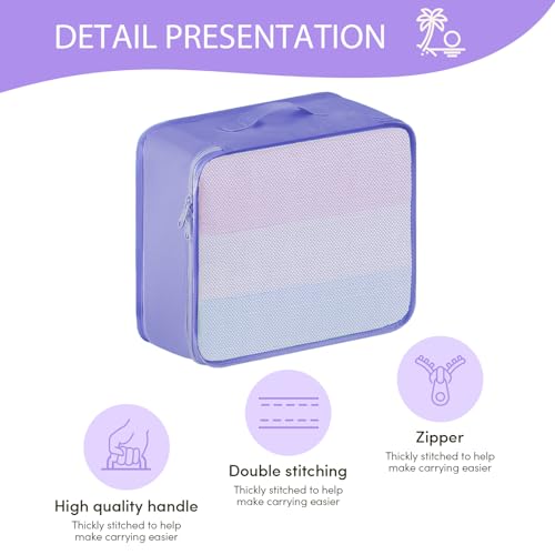 DIMJ Packing Cubes for Travel - Organizer Bags Set for Carry on Suitcase Lightweight Packing Cubes for Suitcase Cubes for luggage with Large Toiletries Bag (Purple)