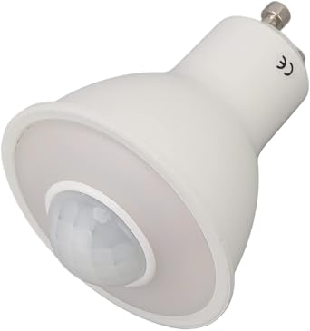 GU10 Infrared Induction High Brightness Light Bulb for Ceiling Corridor Porch Lamp 3000K 5W for Indoor Lighting Aluminum, PC