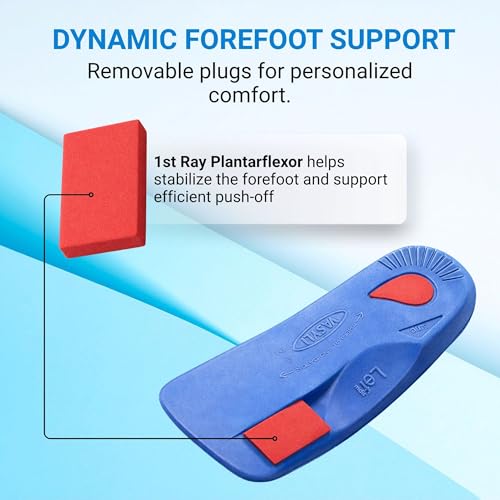 Image of Vasyli Custom 3 /4 Length Insoles, Blue, Large, Fast & Effective Pain Relief, Customized Biomechanical Alignment, Medium Density, General Orthotic Needs, Everyday Walking Shoes, Heat Moldable
