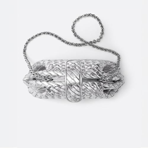 Image of Small Metallic Glossy PU Leather Shoulder Bag Clutch Handbags for Women Fashion Chain Ladies Purse