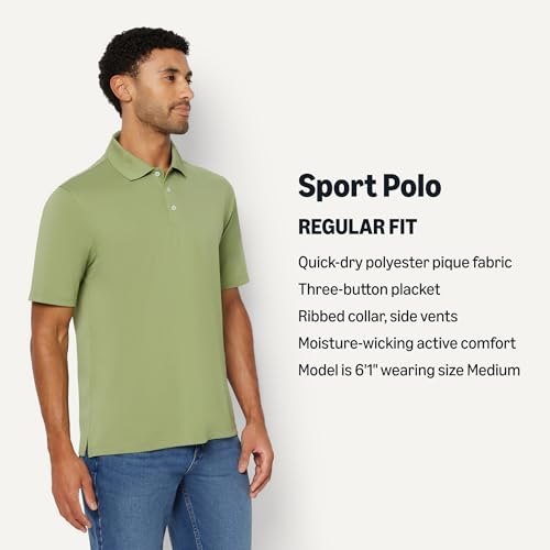 Image of Amazon Essentials Men's Regular-Fit Quick-Dry Short-Sleeve Golf Polo Shirt