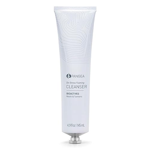Pangea Organics - Limpiador facial de espuma natural Reishi  cúrcuma antiestrés  Vegano no tóxico belleza limpia sostenible tubo de aluminio 49
