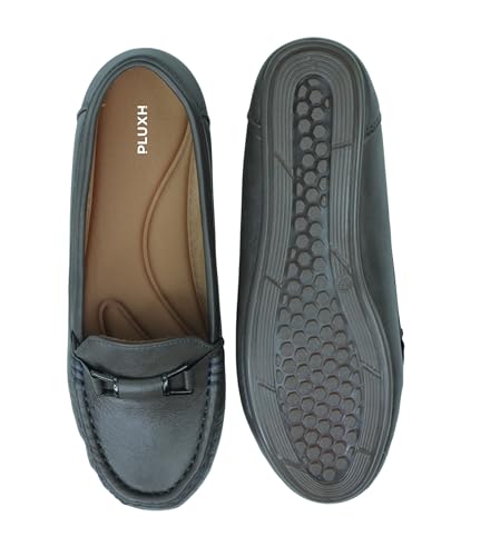 Image of Pluxh Women Olive Bellies | Metal Buckle Pull-On Ballet Flats