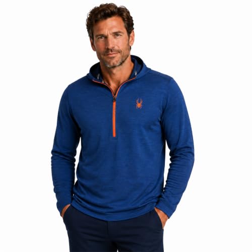 Image of Spyder Mens Quarter Zip Pullover Sweatshirt - Dry Fit Quarter Zip Hoodie