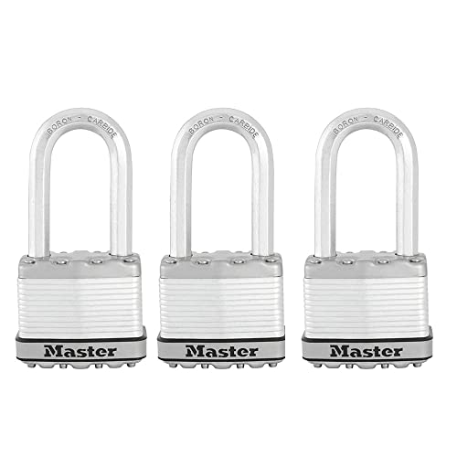Master Lock M1XTRILHCCSEN, Triple Pack 1-3/4-Inch Wide Magnum Laminated Steel Padlock, 5/16-Inch Diameter