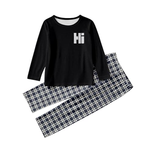 Ensemble élégant fille avec haut manches longues et pantalon à col fleuri