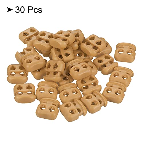 PATIKIL Cord Locks, 30 Pack Oval Spring Toggle Stopper for Drawstring Bag Shoelaces Khaki, 16x17mm - Image 3