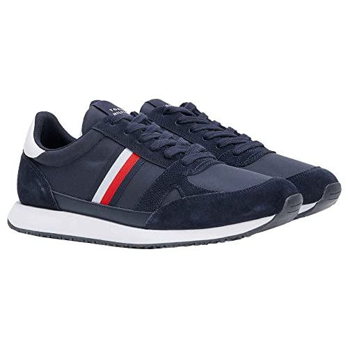 Tommy Hilfiger Herren Runner Sneaker Vintage Mix Sportschuhe, Blau (Desert...