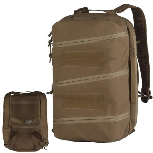 LZAQHMT Large Lightweight Tactical First Aid Backpack - Durable Tear-Resistant Medical Organizer with Multipurpose Back Panel(Coyote Brown)
