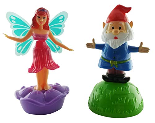 Solar Powered Dancing Toys, Male Gnome and Female Fairy (Set of 2)|