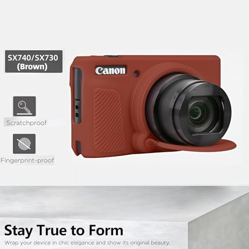 Funda para cámara Canon PowerShot SX740/SX730 silicona marrón miniatura 7