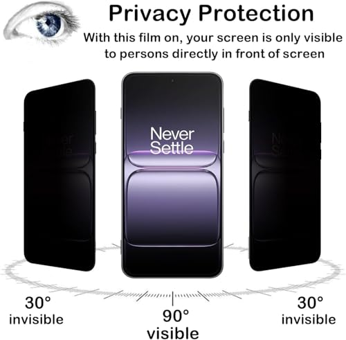 Image of FabeKee Front Privacy Tempered Glass for OnePlus 15 Screen Protector (28 Degree Privacy) 9H Glass Anti-Spy Screen Guard Black