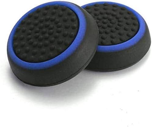 Silicone Thumb Stick Grip Cap Joystick Thumbsticks Caps Cover for PS4 Xbox 1 PS3 Xbox 360 PS2 Game Controllers - Black w/ Blue