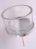 Shophaus24 4 Teelichthalter aus Glas und Metall zum stecken für alle Kränze. 4 Stück