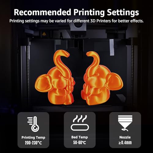 Image of Silk Triple Colors PLA+ 3D Printer Filament 1.75mm, No Tangle Shiny Filament Net Weight 250g Spool (0.55lbs), 3-in-1 Silk PLA Pro Plus, Gold+Red+Orange
