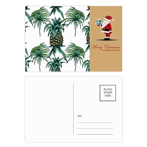 Cartes postales ananas Père Noël vert pour accompagner vos cadeaux sous le sapin