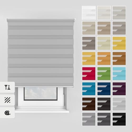 Estika Doppelrollo mit Bohren 160x220 cm Farbe: Hellgrau, Rollo Deckenmontage und Wandmontage Fenster rollos für innen, Jalousien Fenster, Tür Rollo Estika Doppelrollo mit Bohren 160x220 cm Farbe: Hellgrau, Rollo Deckenmontage und Wandmontage Fenster rollos für innen, Jalousien Fenster, Tür Rollo