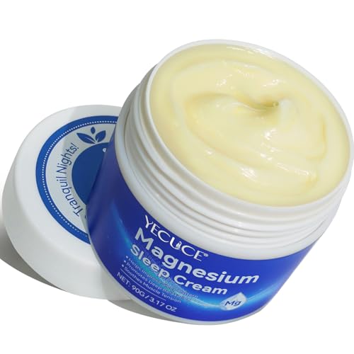 Magnesium Cream for Sleep - Pure Premium Magnesium Oil for Feet with Vitamin E, Magnesium Lotion for Body, and Almond Oil for Muscle Soreness, Safe for Kids